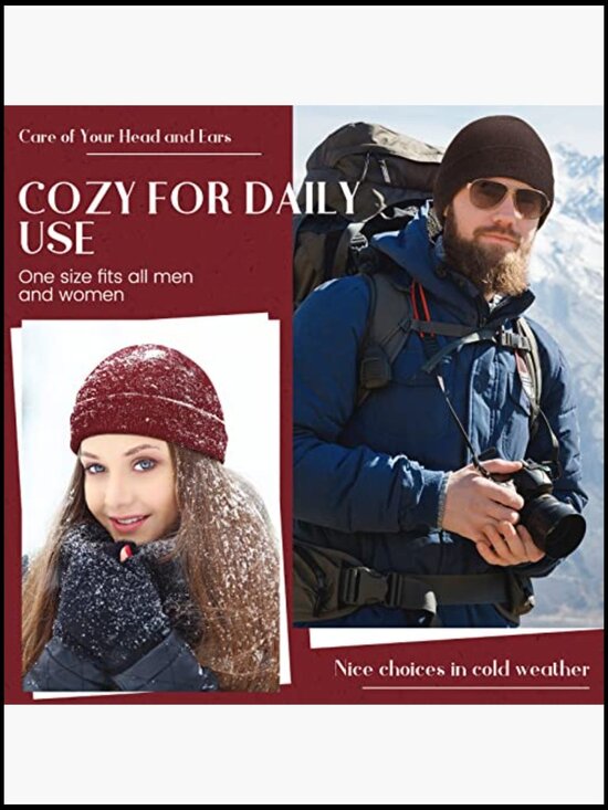 48 Pack Unisex Winter Beanies Bulk Knitted Skull Caps Elastic Stretch main image 6